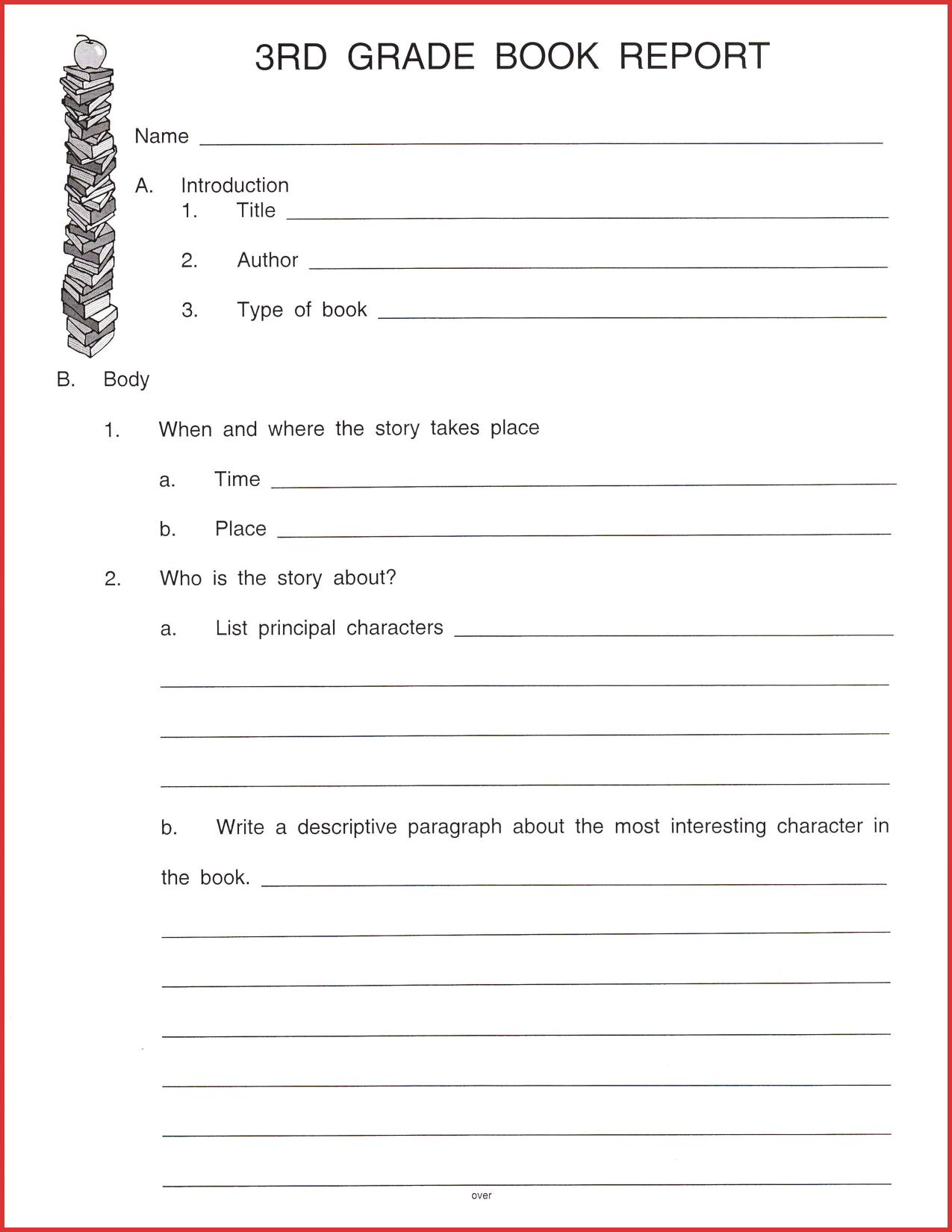 Fresh 3Rd Grade Book Report Template | Job Latter Within 1St Grade Book Report Template