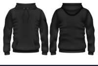 Front And Back Black Hoodie Template in Blank Black Hoodie Template