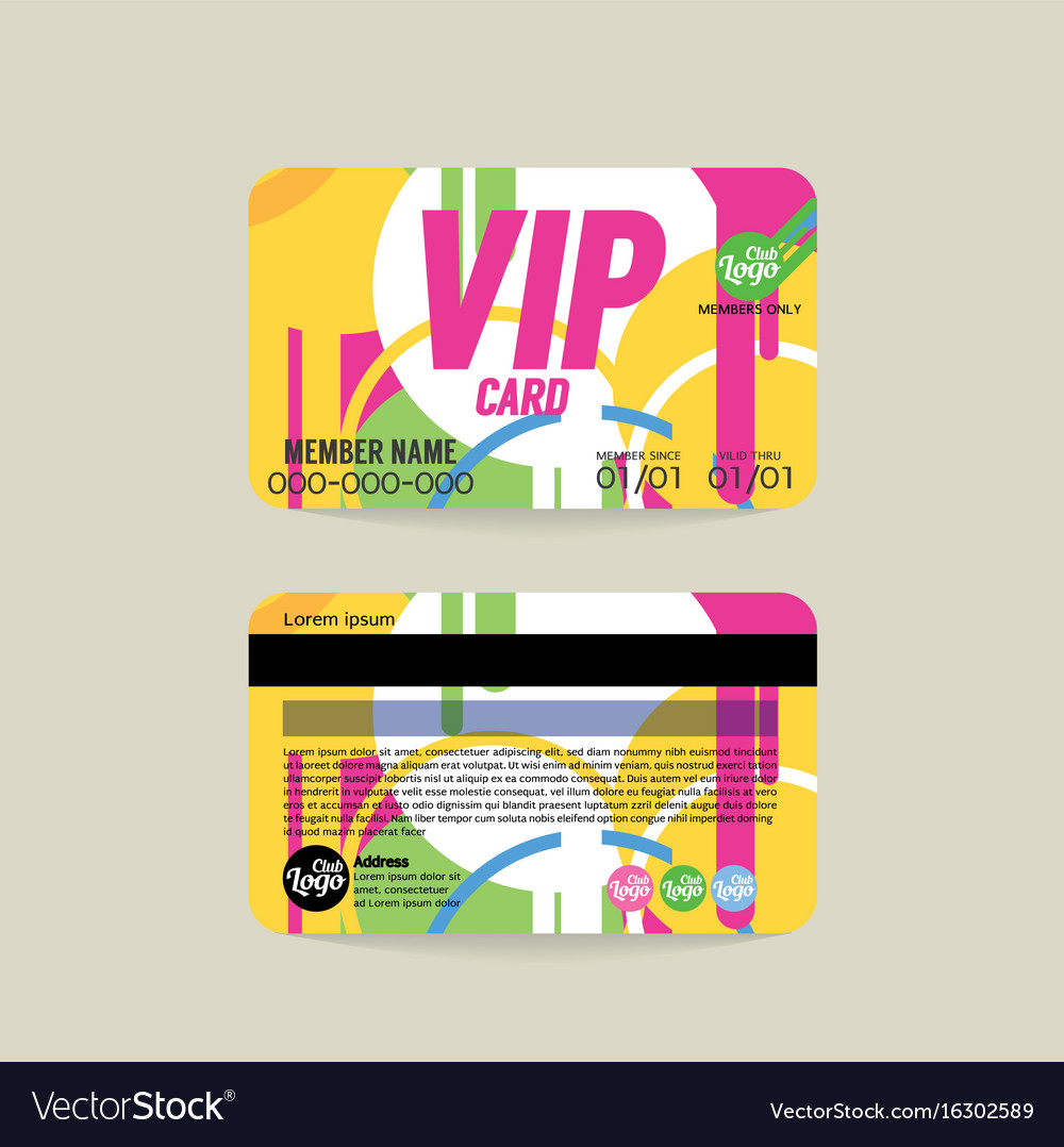 Front And Back Vip Member Card Template With Membership Card Template Free