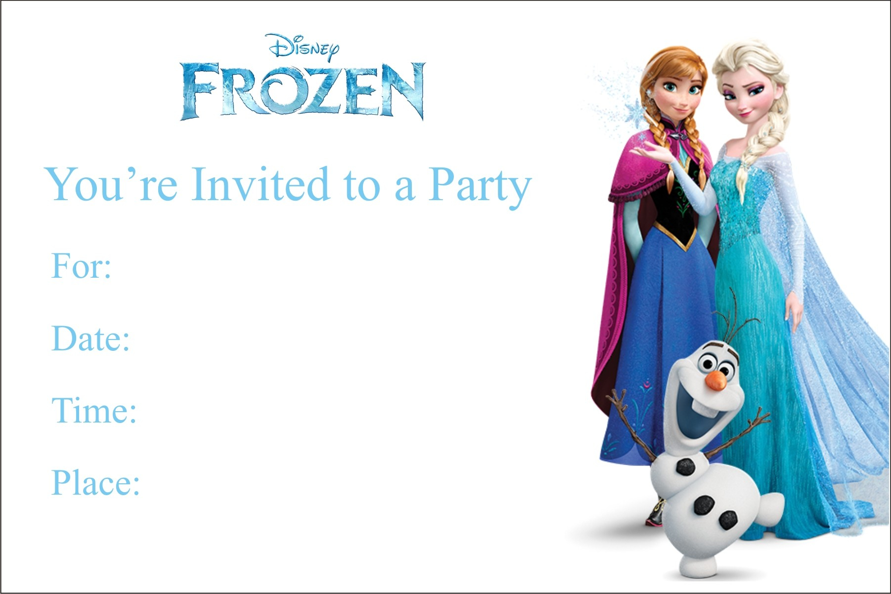 Frozen Free Printable Birthday Party Invitation Personalized Pertaining To Frozen Birthday Card Template
