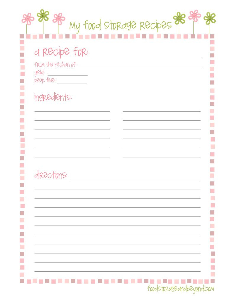 Fsb Full Page Recipe Card … | Make To Sell | Printable Intended For Fillable Recipe Card Template