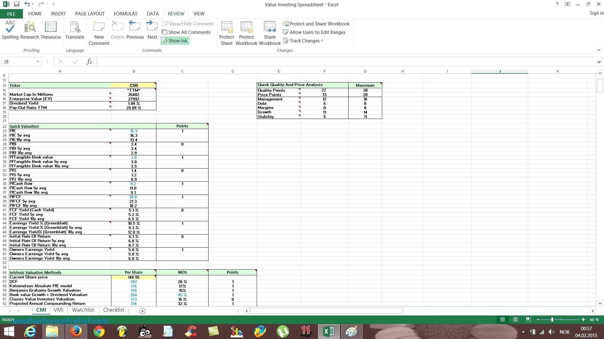 Fundamental Analysis Spreadsheet Then Stock Analysis Report Intended For Stock Analysis Report Template