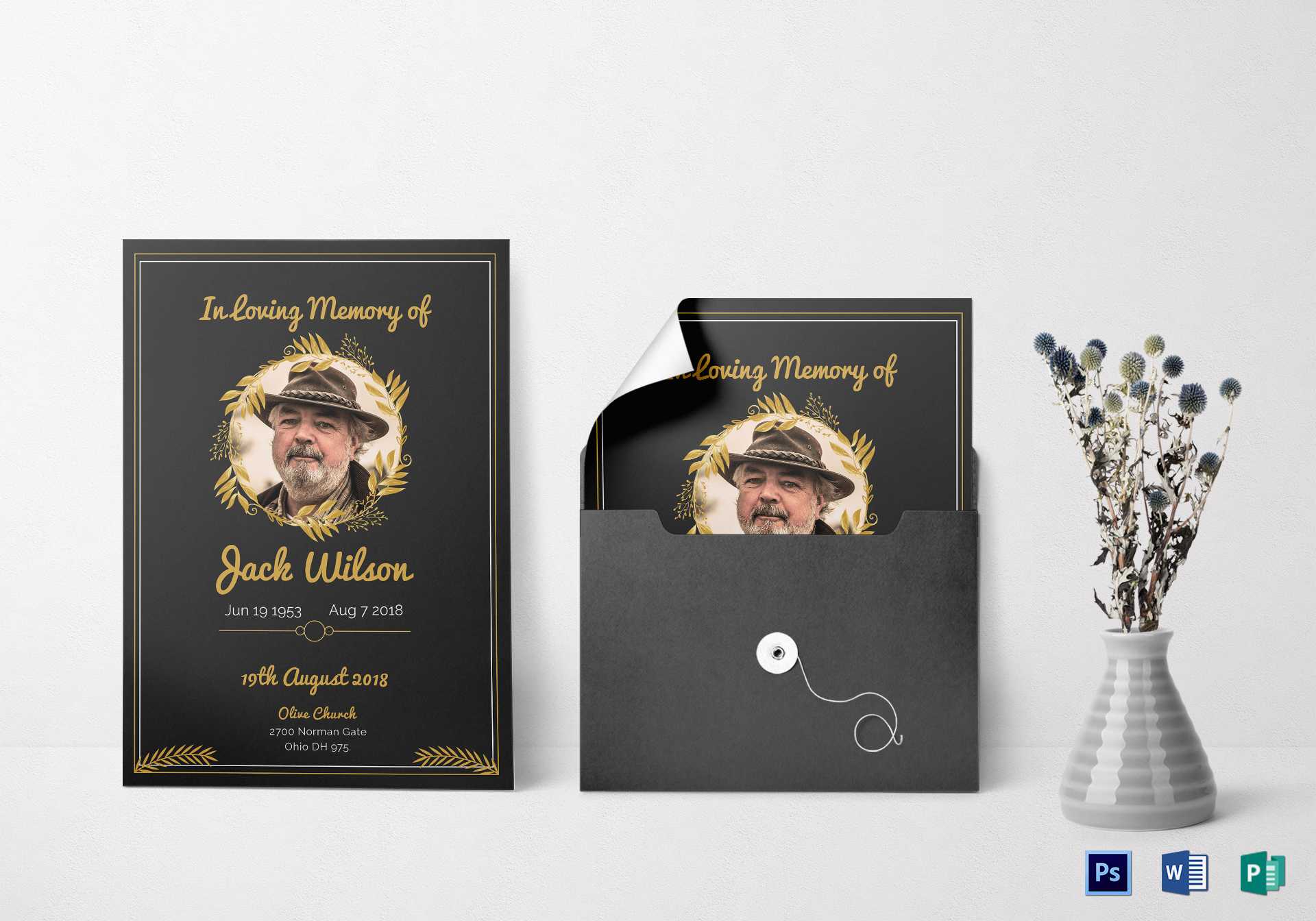 Funeral Invitation Card Template Regarding Funeral Invitation Card Template