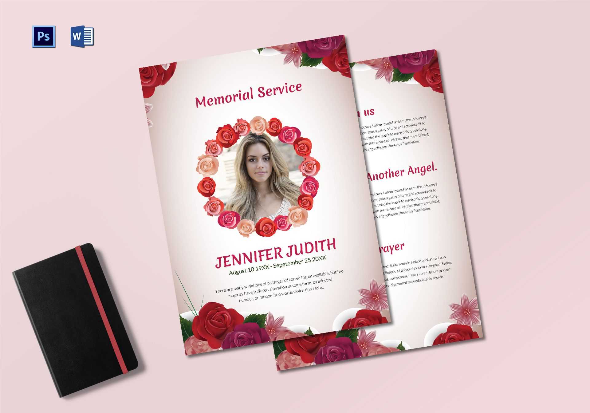 Funeral Memorial Service Program Template With Regard To Memorial Brochure Template