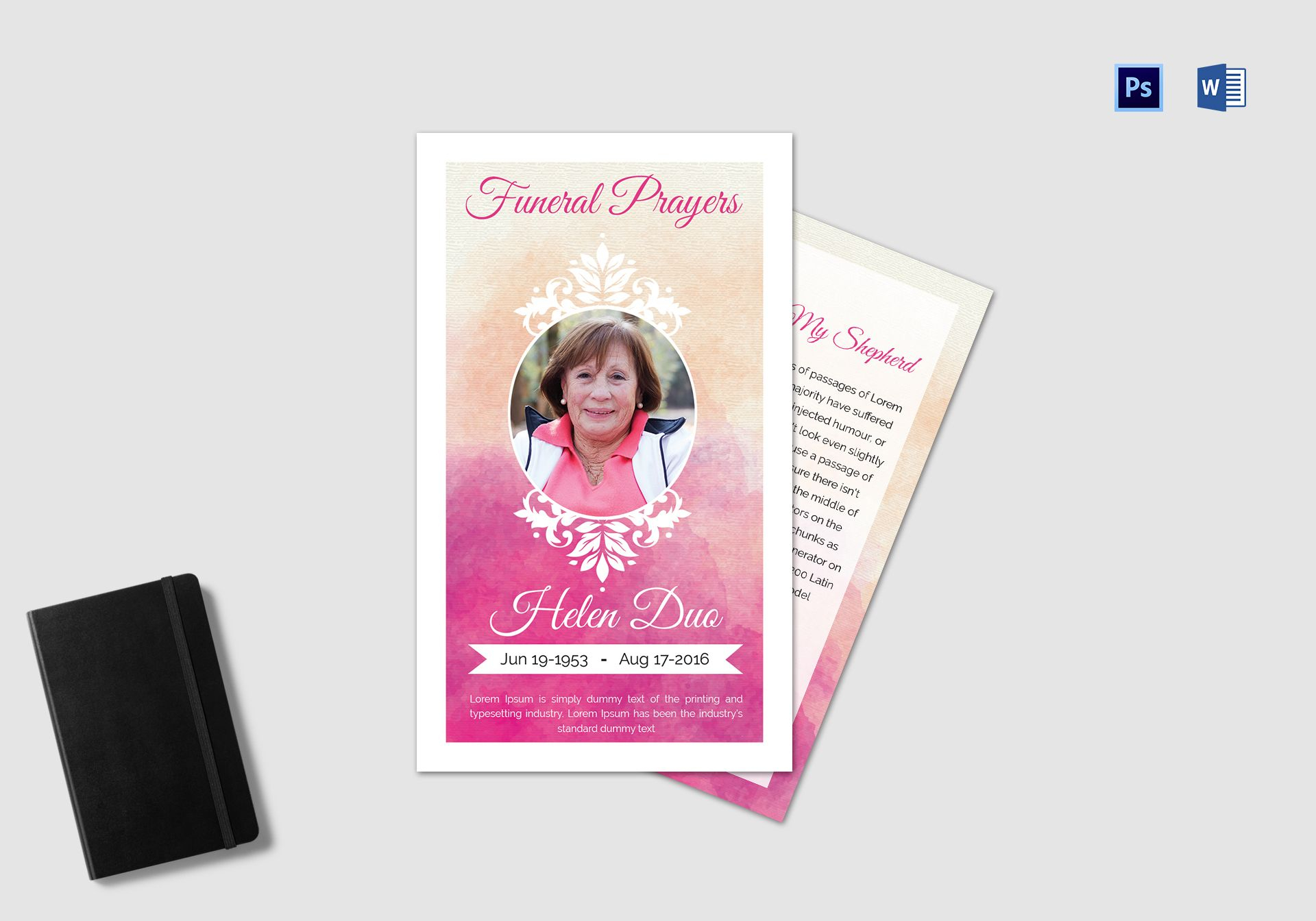 Funeral Prayer Card Template For Grandmother Within Memorial Card Template Word