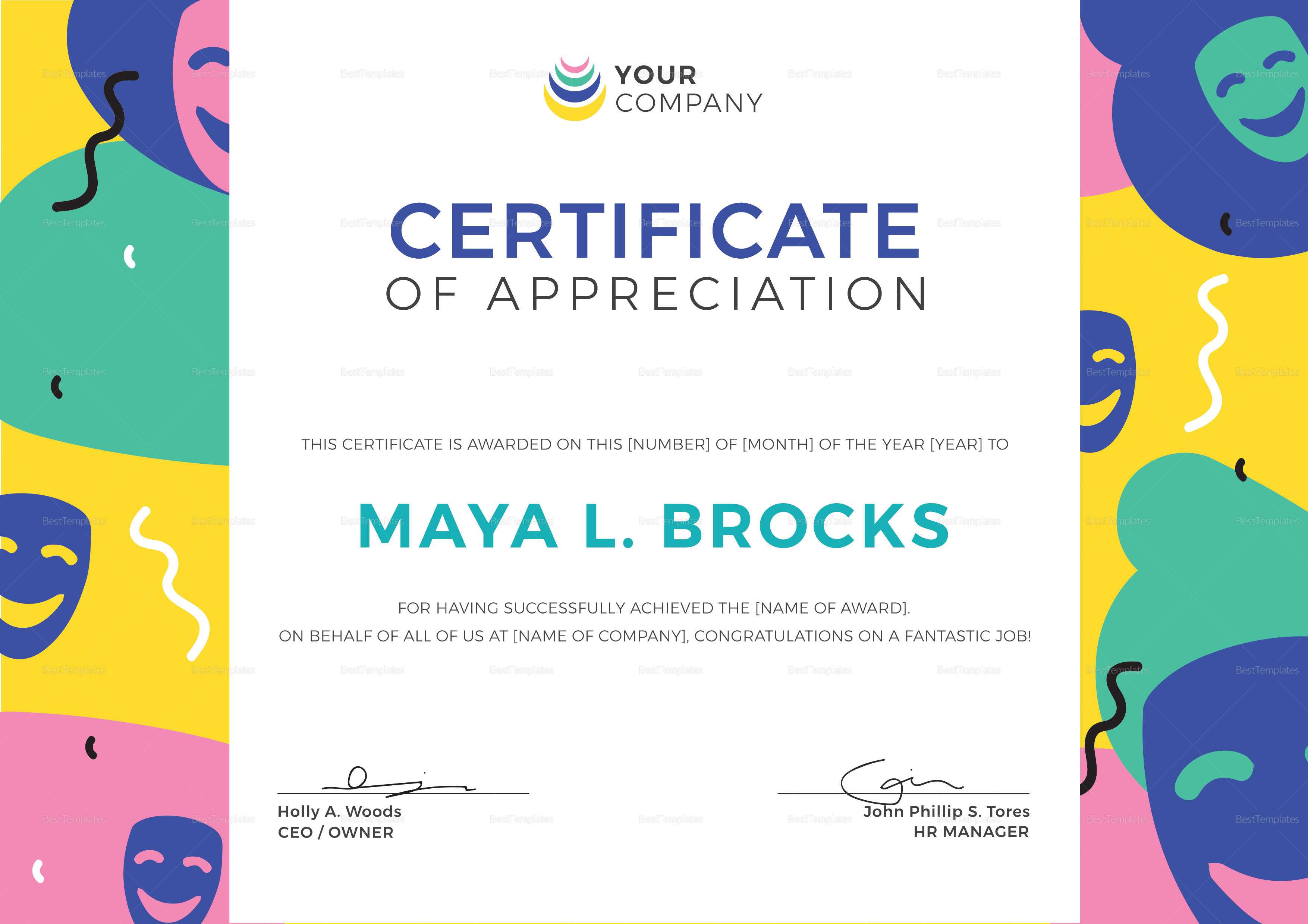 Funny Appreciation Certificate Template Intended For Funny Certificate Templates