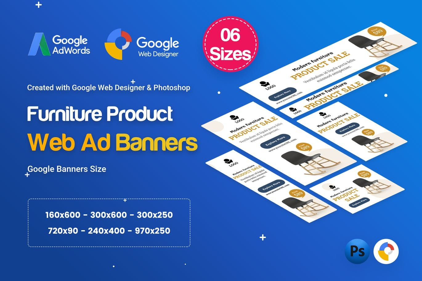Furniture Product Banners Ad Template Html, Psd. Download For Product Banner Template