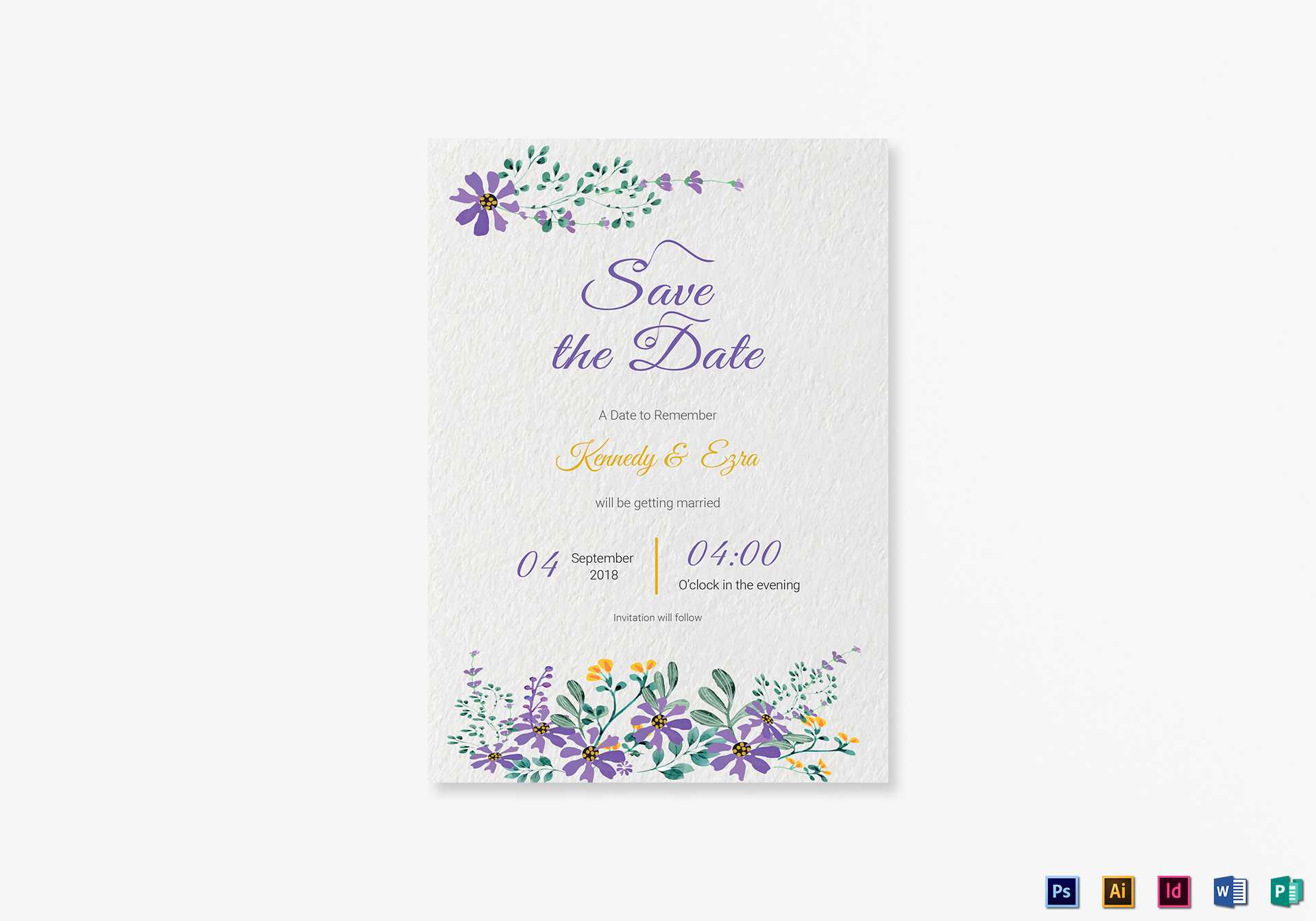 Garden Save The Date Card Template Inside Save The Date Template Word