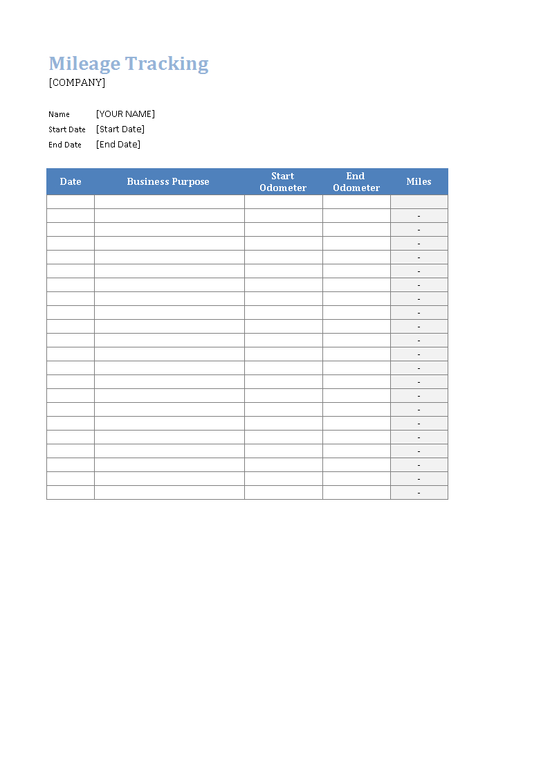 Gas Mileage Log Template In Excel | Templates At Pertaining To Mileage Report Template