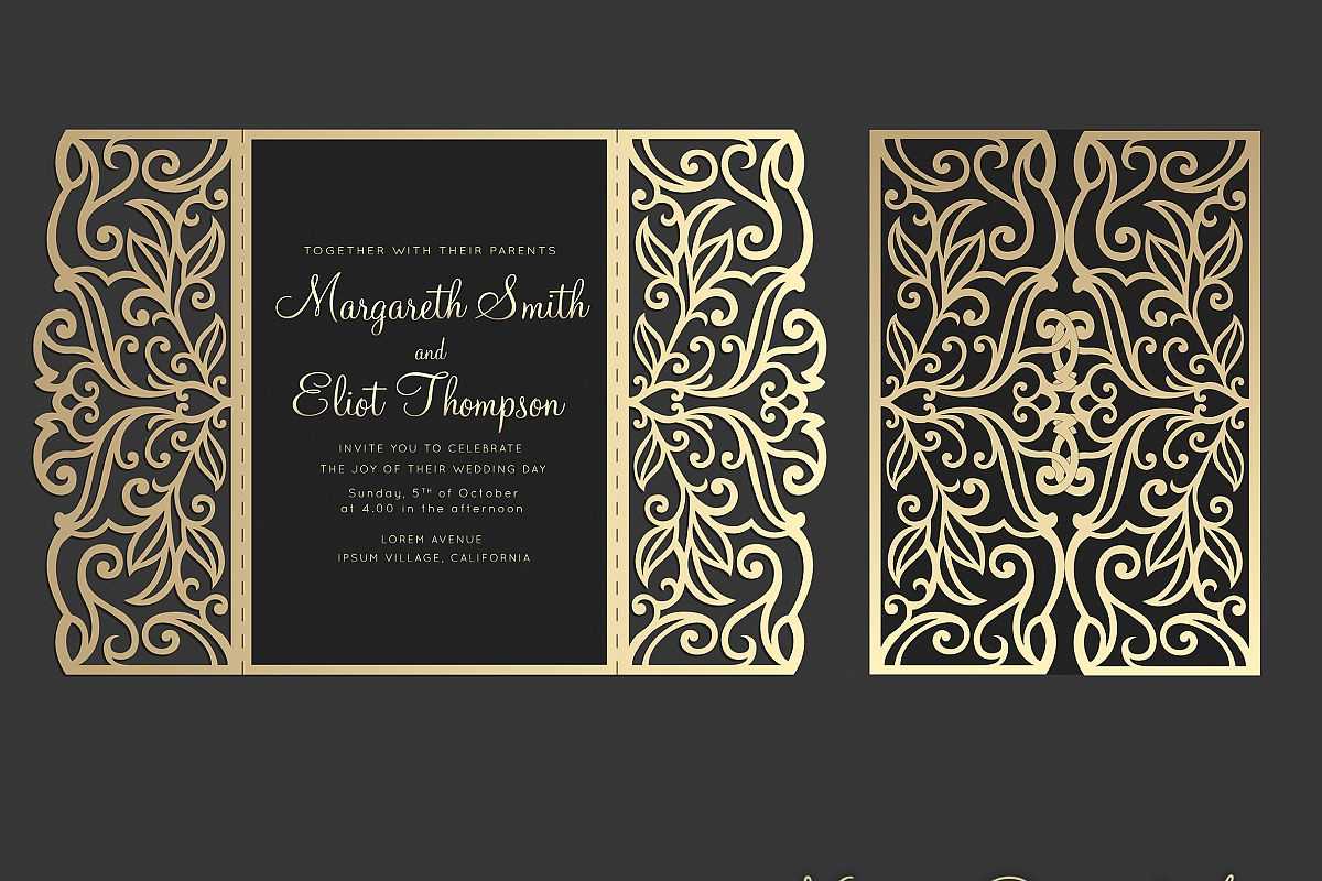 Gate Fold Wedding Invitation , 5X7, Cricut Template, Quinceanera Card –  Svg, Dxf, Cricut, Silhouette Cameo Intended For Silhouette Cameo Card Templates