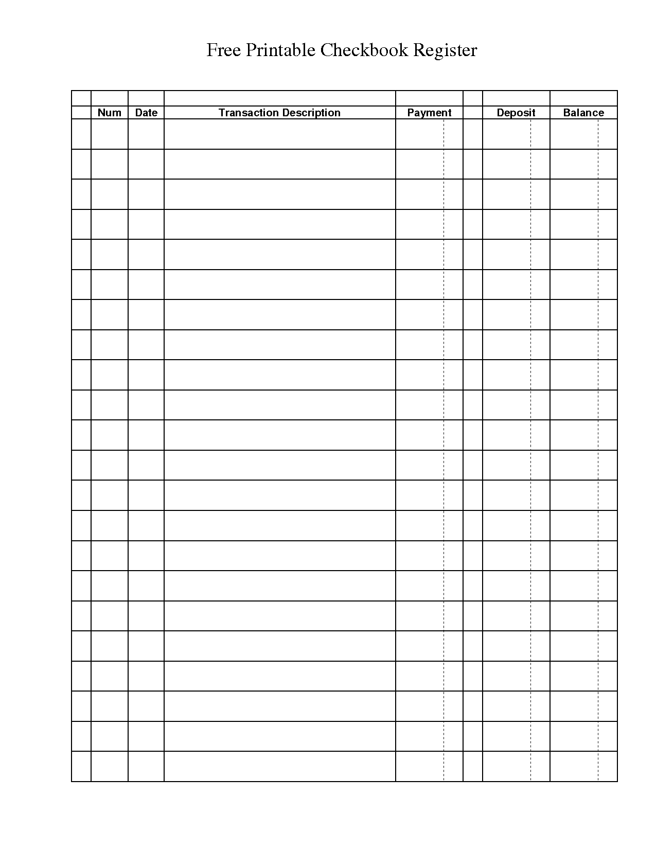 General Ledger Template Printable | Free Printable Checkbook For Blank Ledger Template