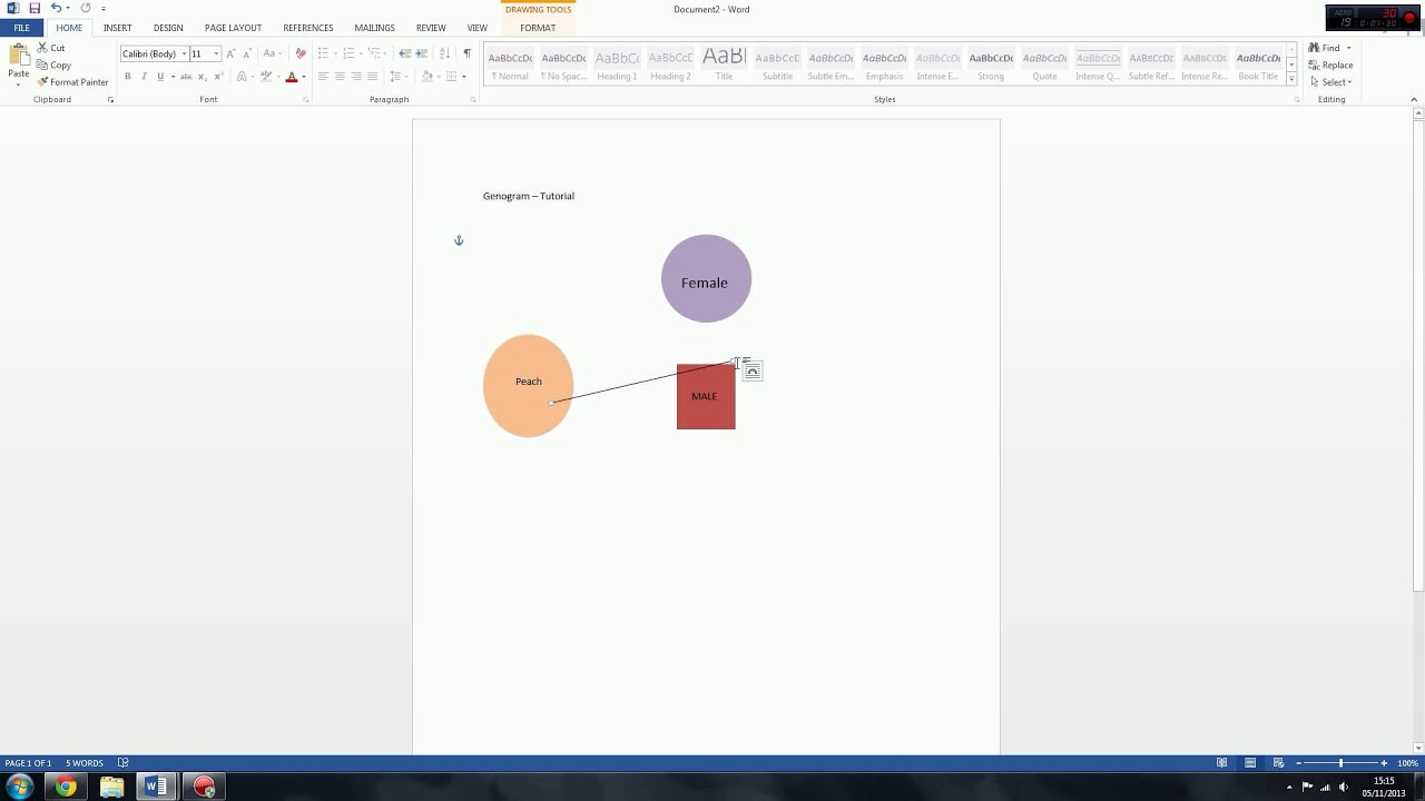Genogram & Eco Map Tutorial – Microsoft Word Inside Family Genogram Template Word