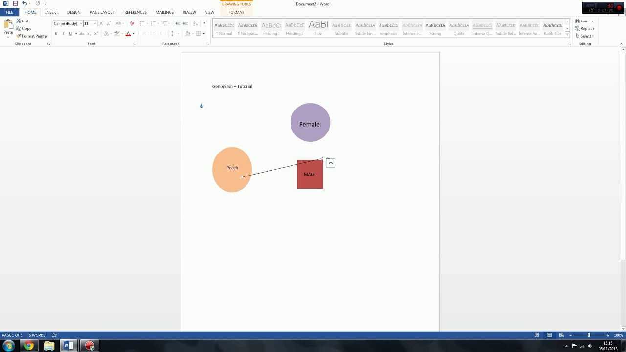 Genogram & Eco Map Tutorial – Microsoft Word Inside Genogram Template For Word