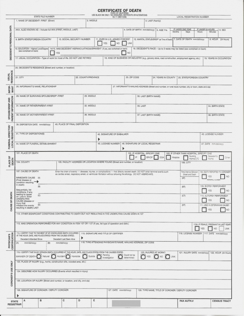 German Death Certificate Template | Free Download Template With Baby Death Certificate Template