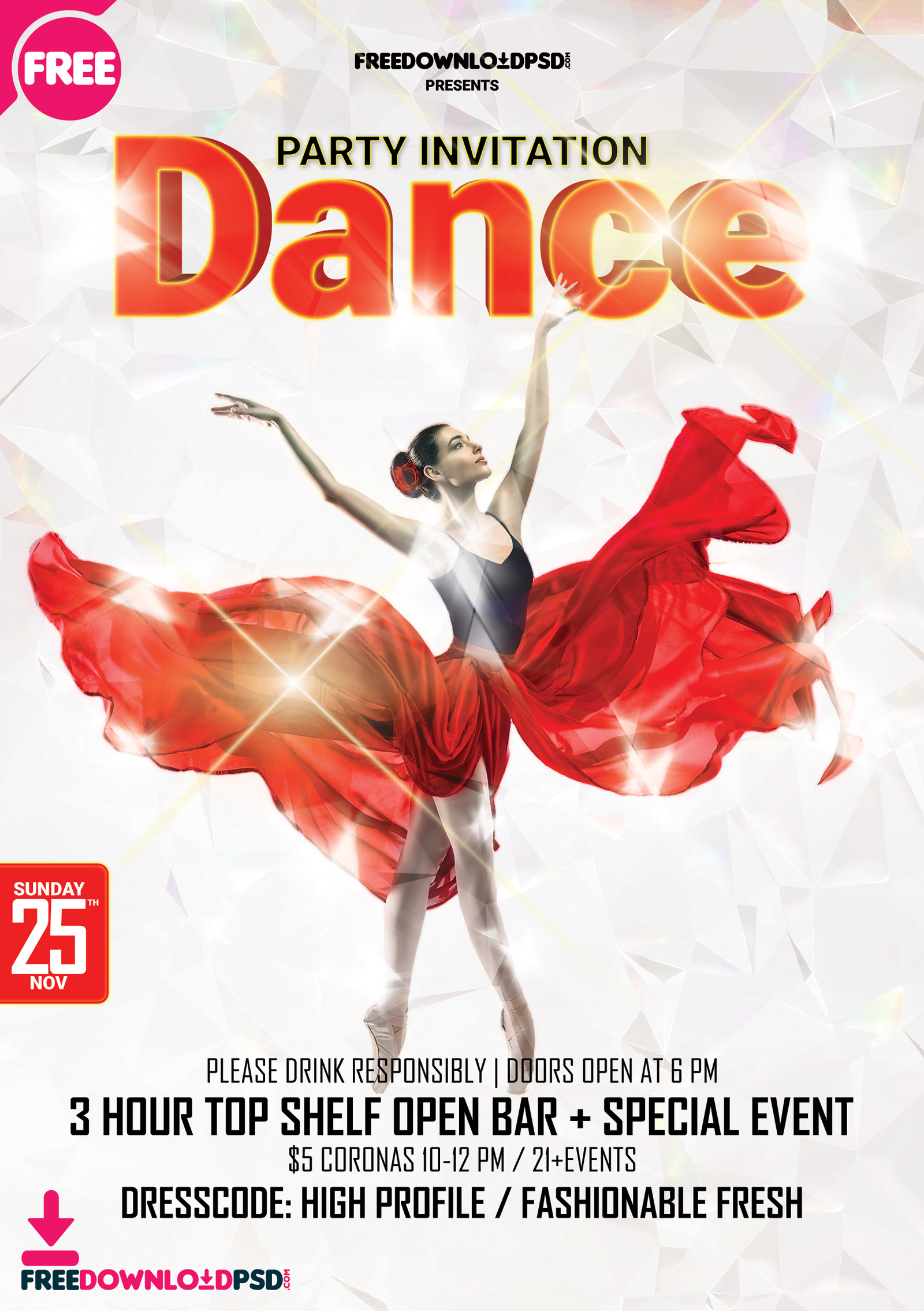 Get Free] Dance Party Template Psd | Freedownloadpsd Intended For Dance Flyer Template Word