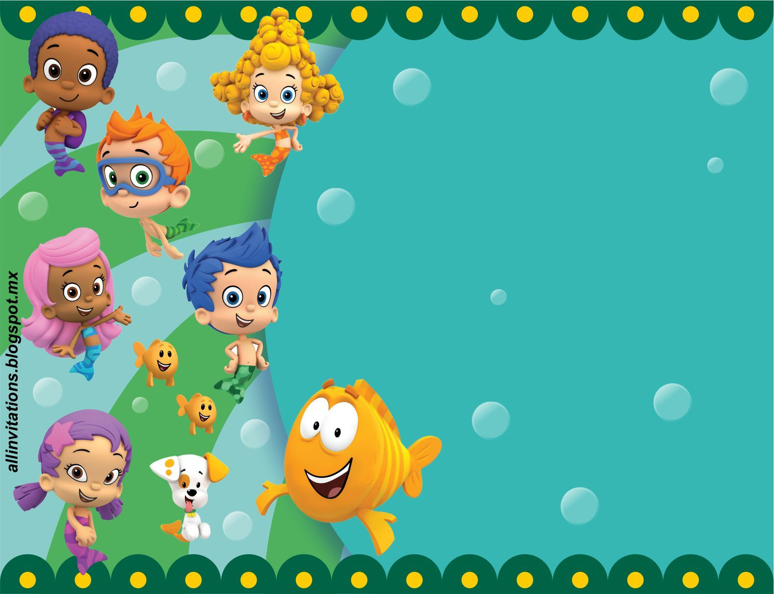 Get Free Printable Bubble Guppies Baby Shower Invitation Throughout Bubble Guppies Birthday Banner Template
