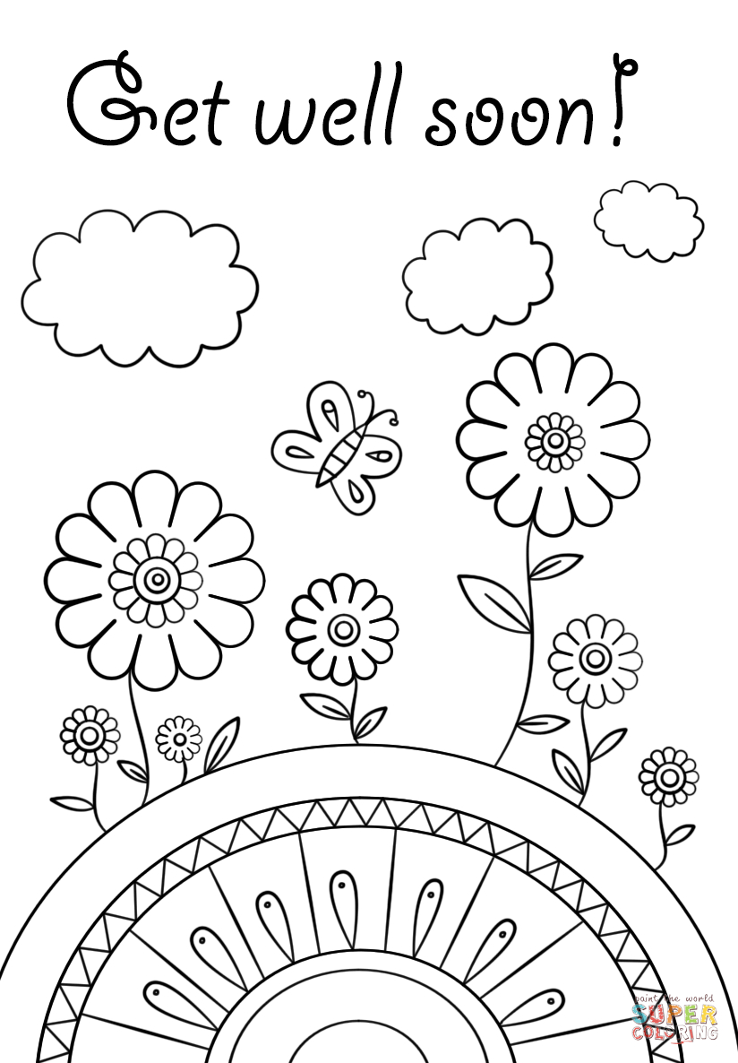 Get Well Soon Omalovánka | Free Printable Coloring Pages Intended For Get Well Soon Card Template