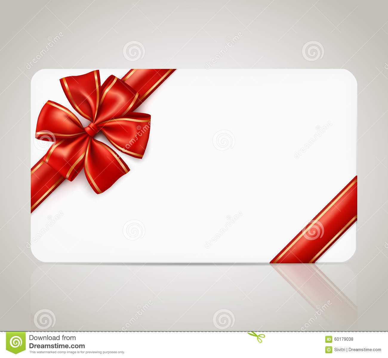 Gift Card With Red Ribbon Bow Stock Vector – Illustration Of With Present Card Template