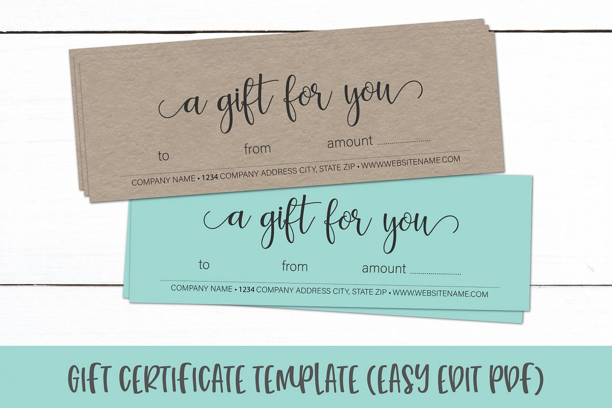 Gift Certificate Template | Editable Gift Card Pdf With Company Gift Certificate Template
