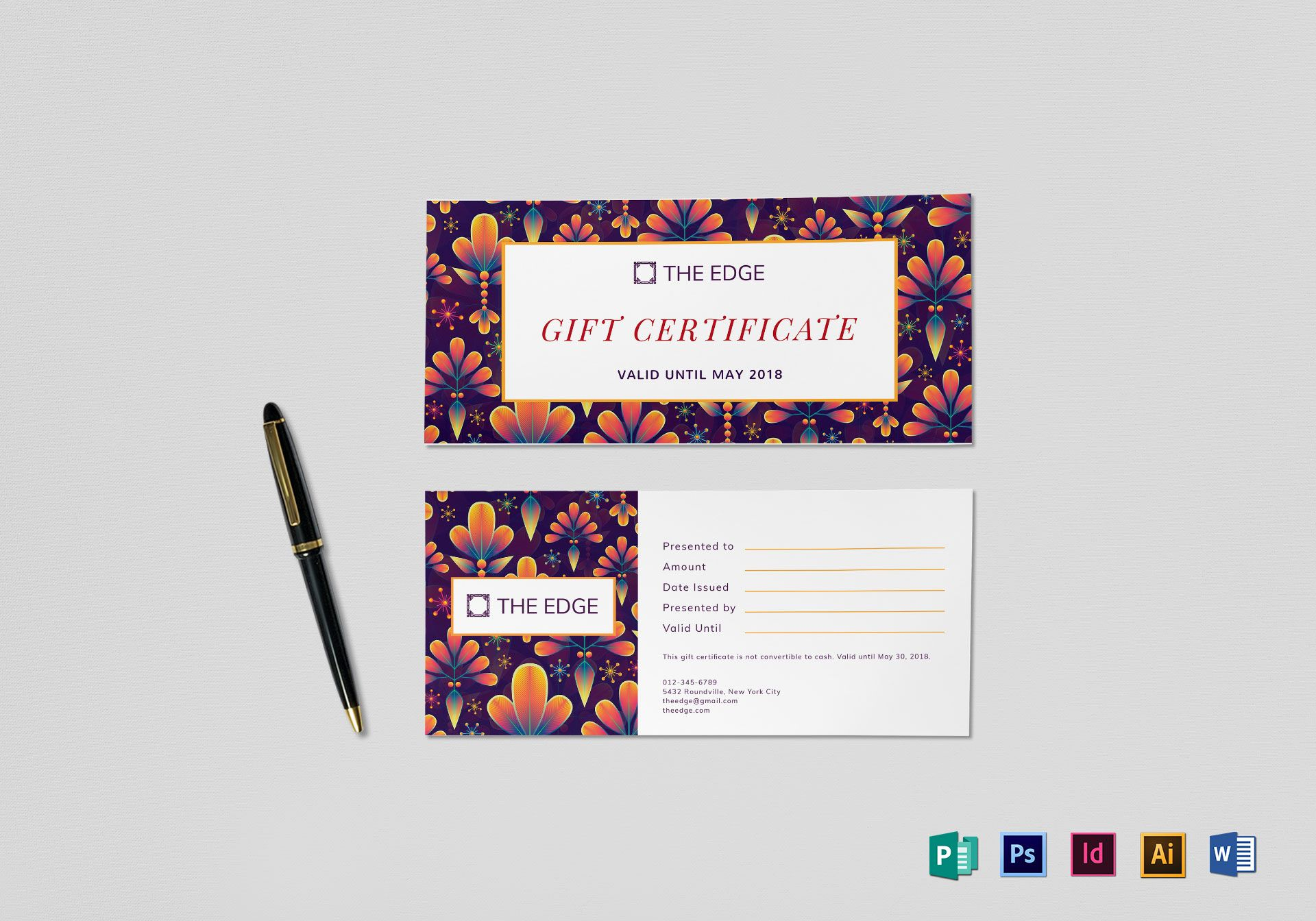 Gift Certificate Template Inside Gift Certificate Template Indesign