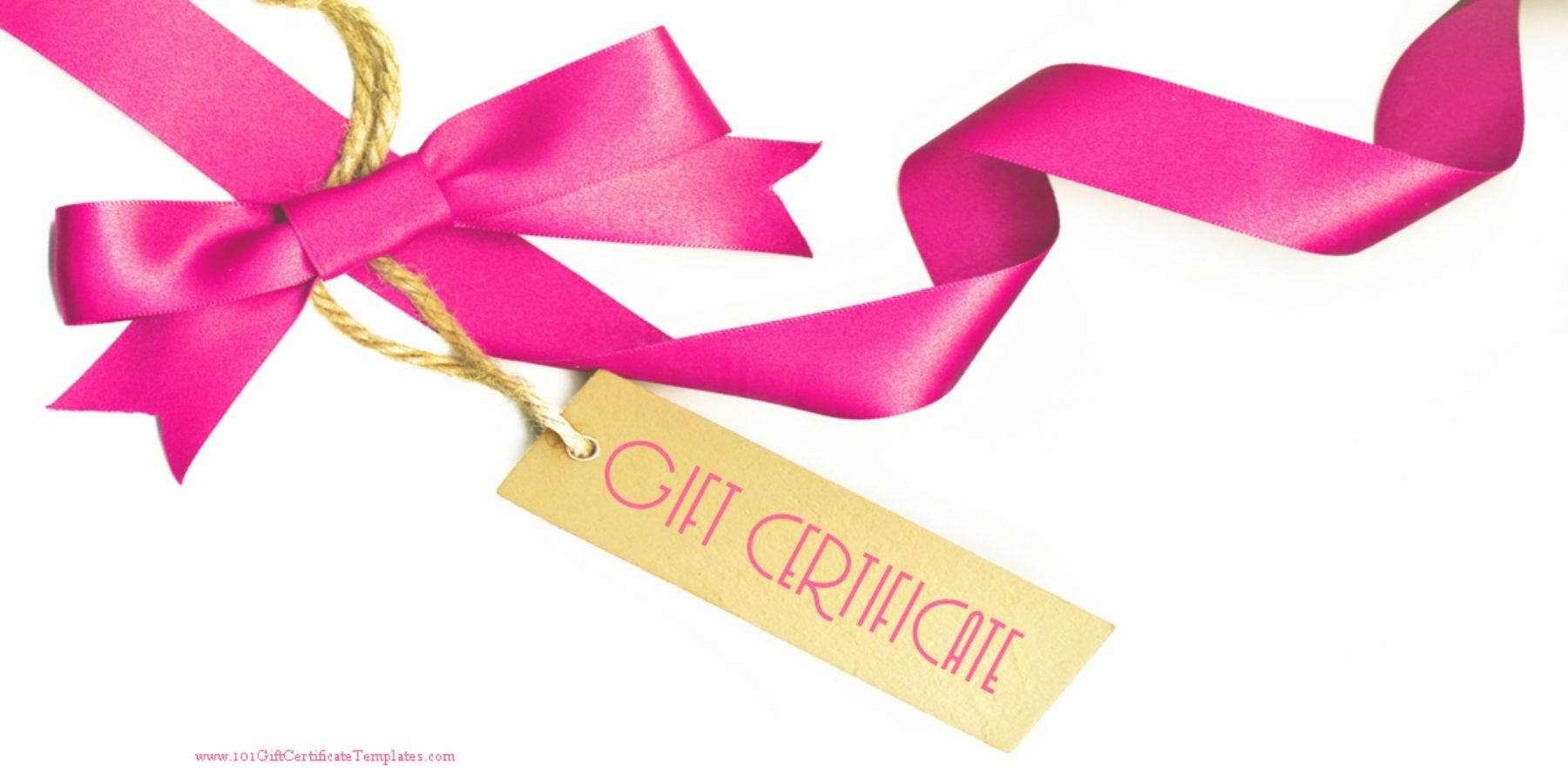 Gift Certificate With A White Background And A Pink Ribbon Intended For Pink Gift Certificate Template