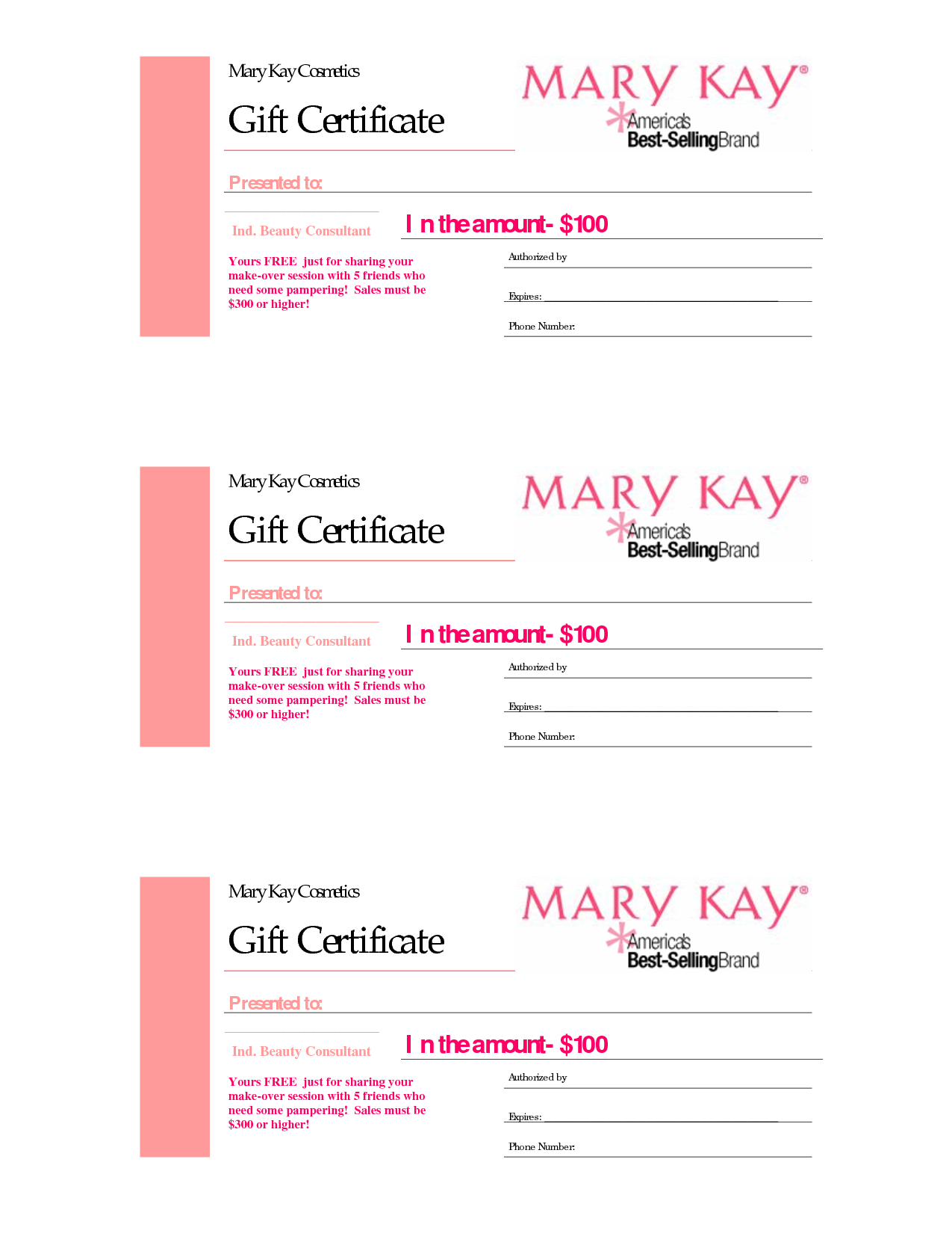 Gift Certificates | Mary Kay Gift Certificate! | Marykay Pertaining To Mary Kay Gift Certificate Template