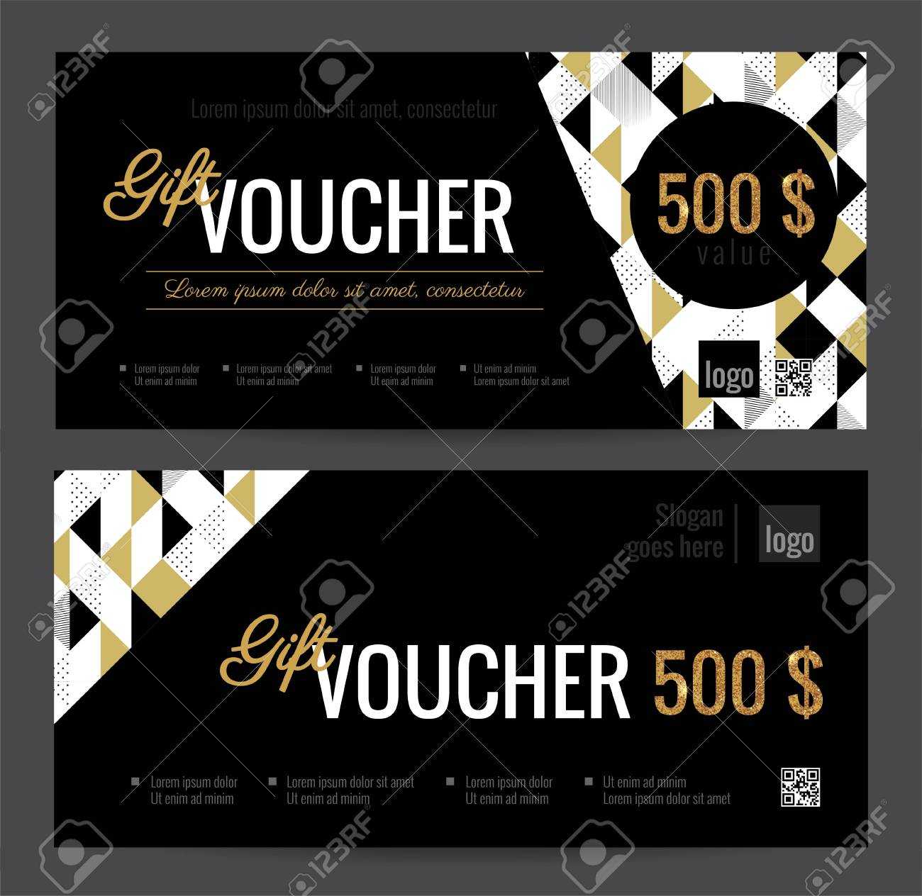 Gift Voucher Coupon Discount. Elegant Gift Certificate Template.. Within Black And White Gift Certificate Template Free