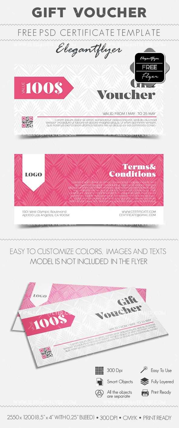 Gift Voucher – Free Gift Certificate Psd Template | Design In Indesign Gift Certificate Template