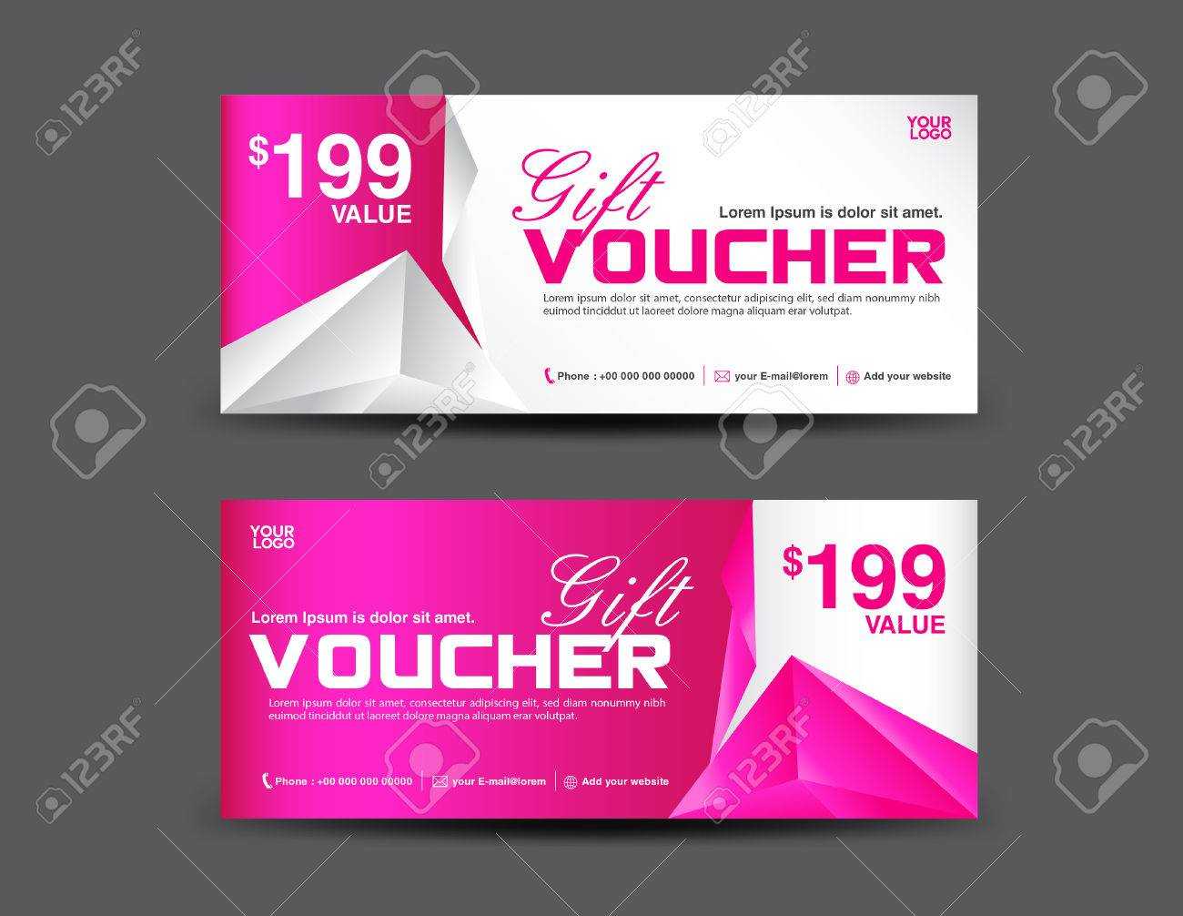 Gift Voucher Template, Coupon Design, Pink Gift Certificate,.. Inside Pink Gift Certificate Template