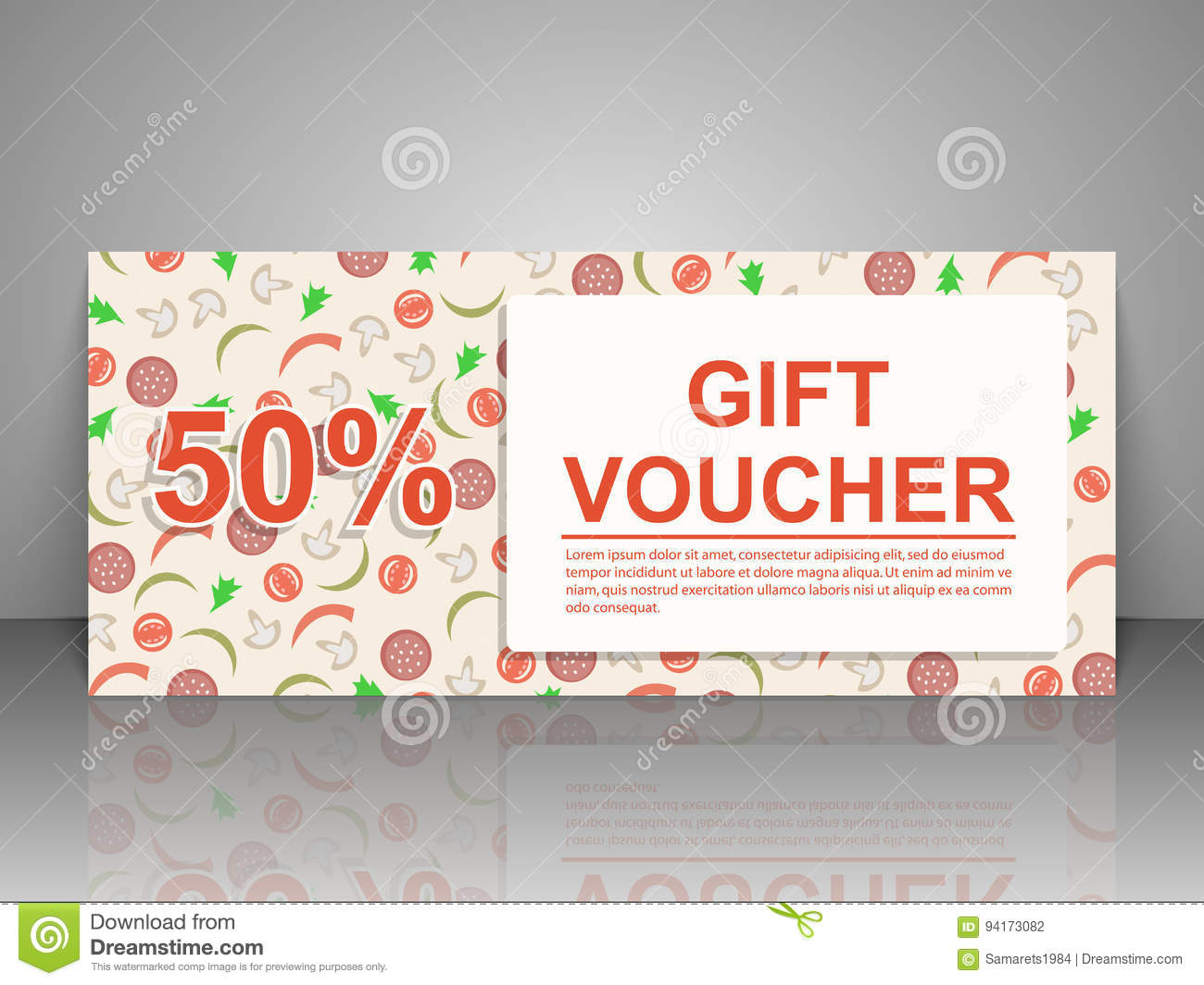 Gift Voucher Template. Pizza Flyer. Stock Vector Pertaining To Pizza Gift Certificate Template