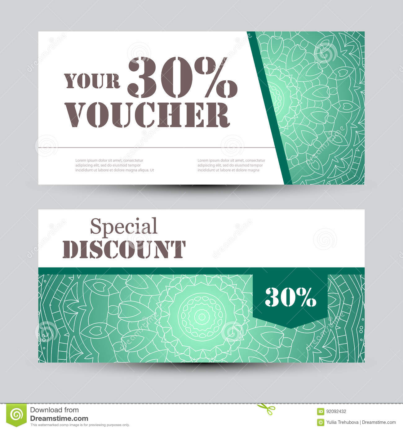 Gift Voucher Template With Mandala. Design Certificate For For Magazine Subscription Gift Certificate Template