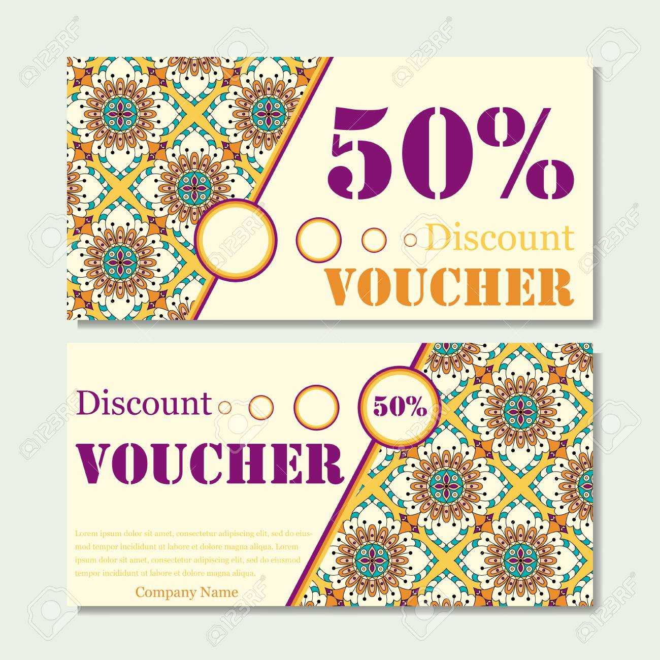 Gift Voucher Template With Mandala. Design Certificate For Sport.. In Magazine Subscription Gift Certificate Template