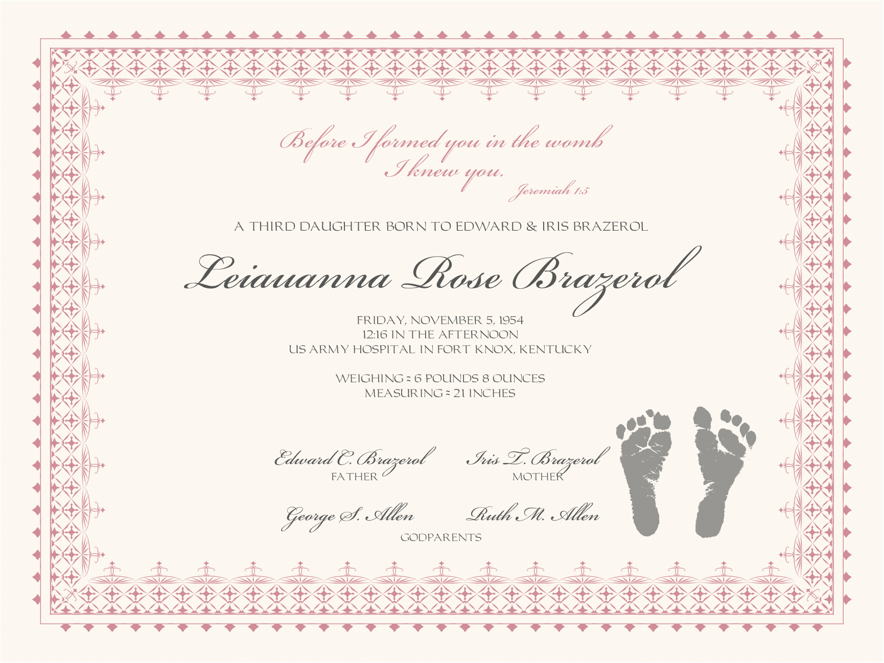 Girl Birth Certificate Template – Atlantaauctionco Regarding Girl Birth Certificate Template