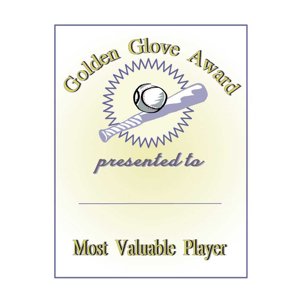 Golden Glove Award Certificate In Softball Certificate Templates