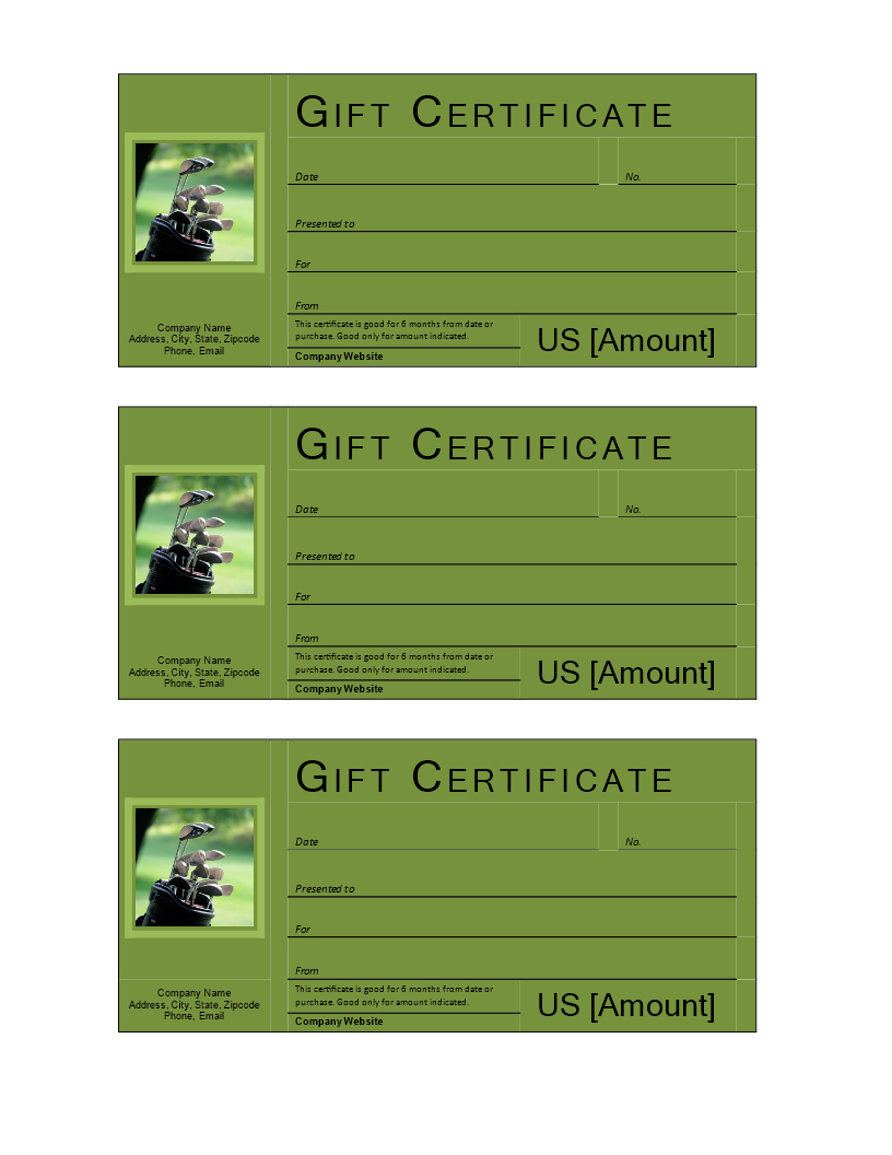 Golf Gift Voucher - Download This Free Printable Golf Gift With Golf Gift Certificate Template