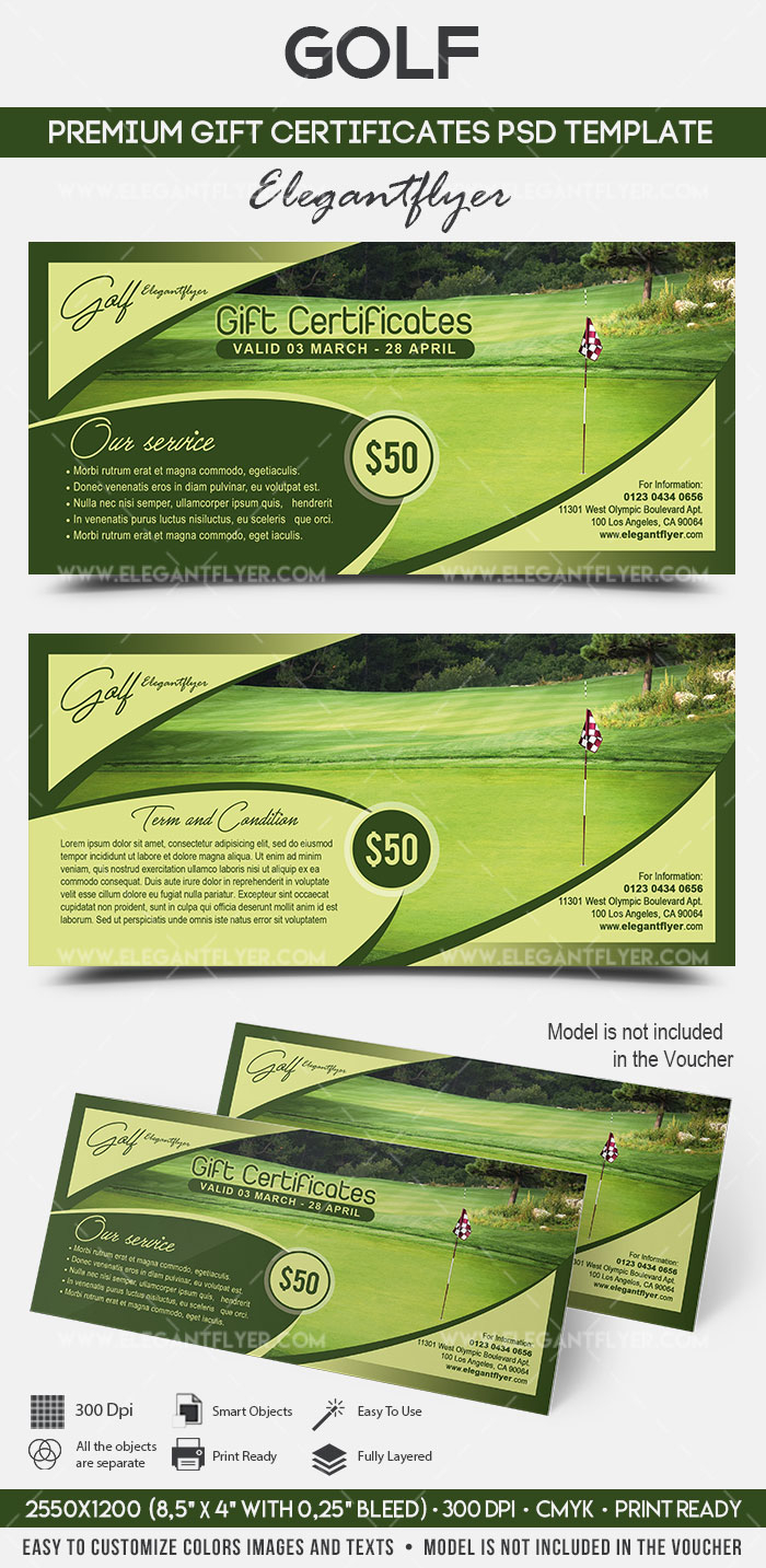Golf – Premium Gift Certificate Psd Template Regarding Golf Gift Certificate Template