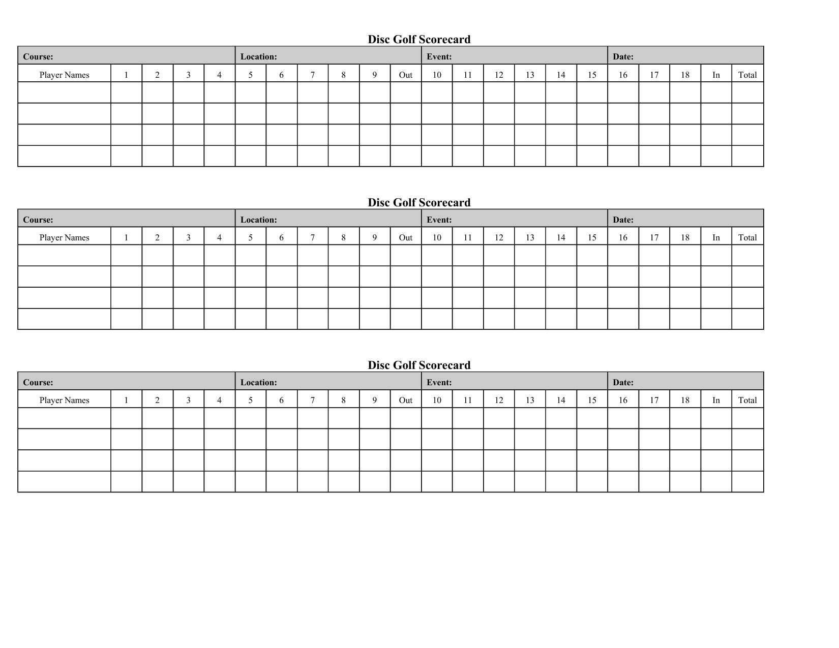 Golf Score Card Template | Running | Golf Score, Golf Crafts Pertaining To Golf Score Cards Template