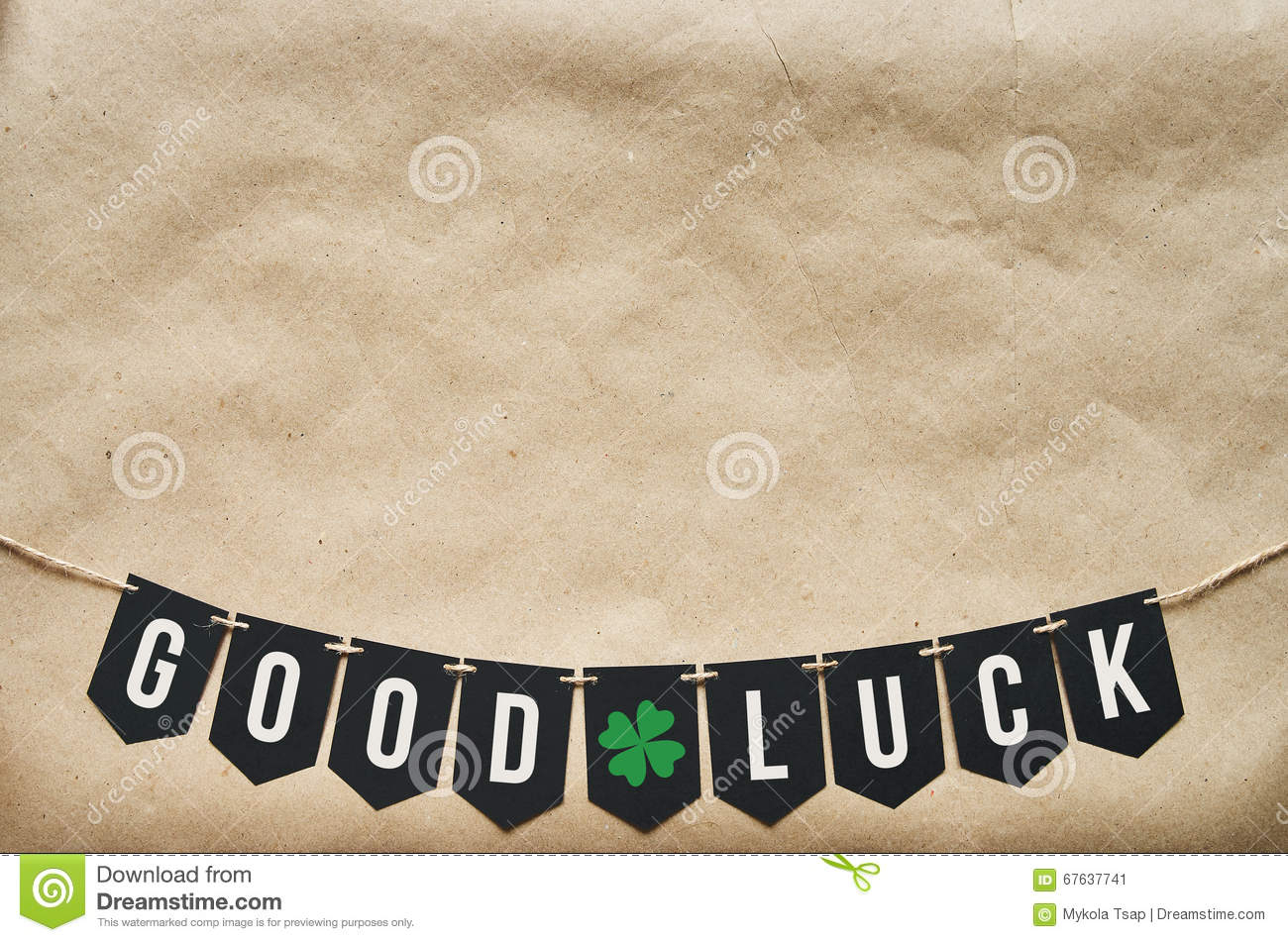 Good Luck Banner Lettering Stock Image. Image Of Craft Regarding Good Luck Banner Template