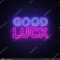 Good Luck Neon Sign Vector. Good Luck Design Template Neon Regarding Good Luck Banner Template