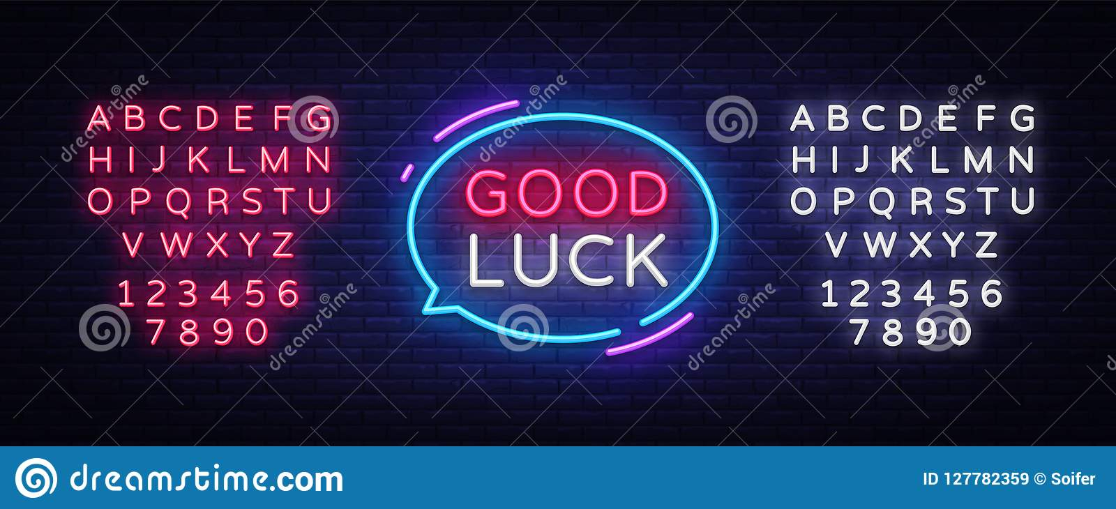 Good Luck Neon Text Vector. Good Luck Neon Sign, Design With Regard To Good Luck Banner Template