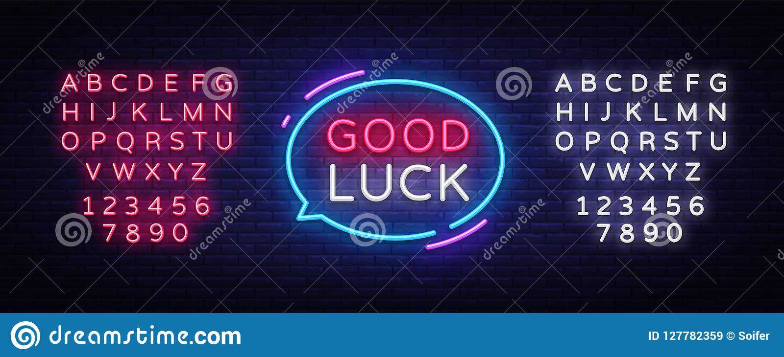 Good Luck Neon Text Vector. Good Luck Neon Sign, Design With Regard To Good Luck Banner Template