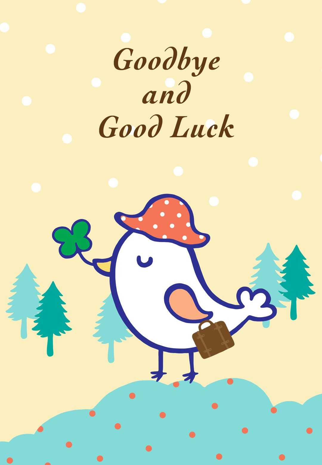 Goodbye And Good Luck – Farewell Card (Free | R | Goodbye Intended For Good Luck Card Templates