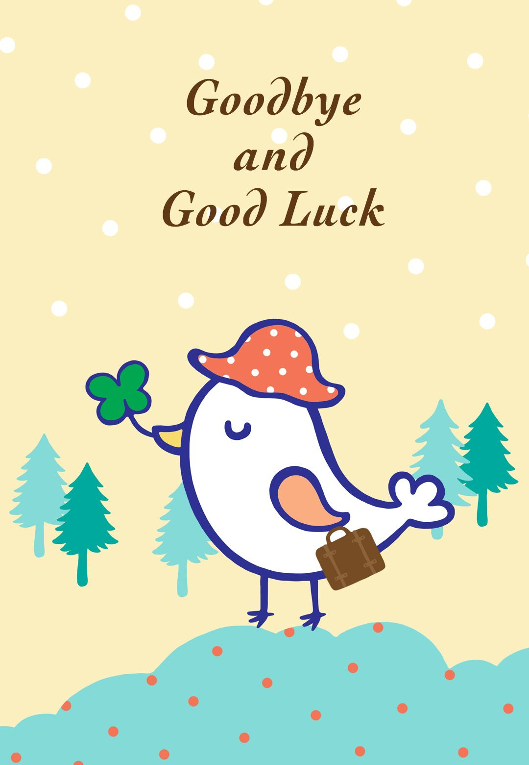 Goodbye And Good Luck – Farewell Card (Free | R | Goodbye Intended For Goodbye Card Template