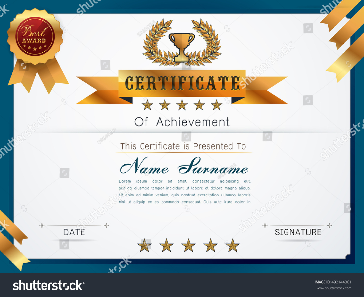Graceful Certificate Template Luxury Modern Pattern Stock With Regard To Qualification Certificate Template