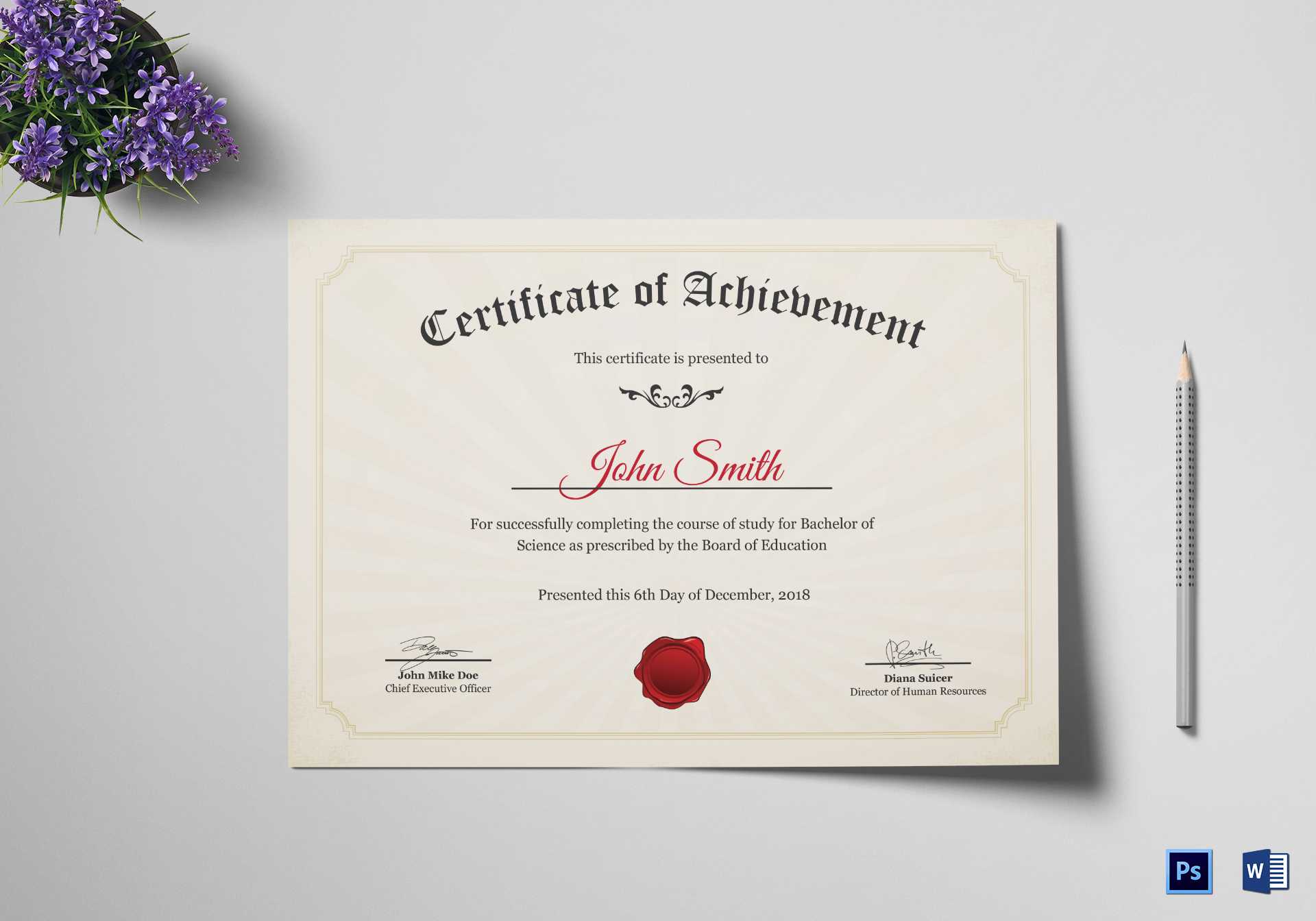 Graduation Degree Certificate Template In Graduation Certificate Template Word