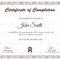 Graduation Diploma Completion Certificate Template Within Graduation Certificate Template Word