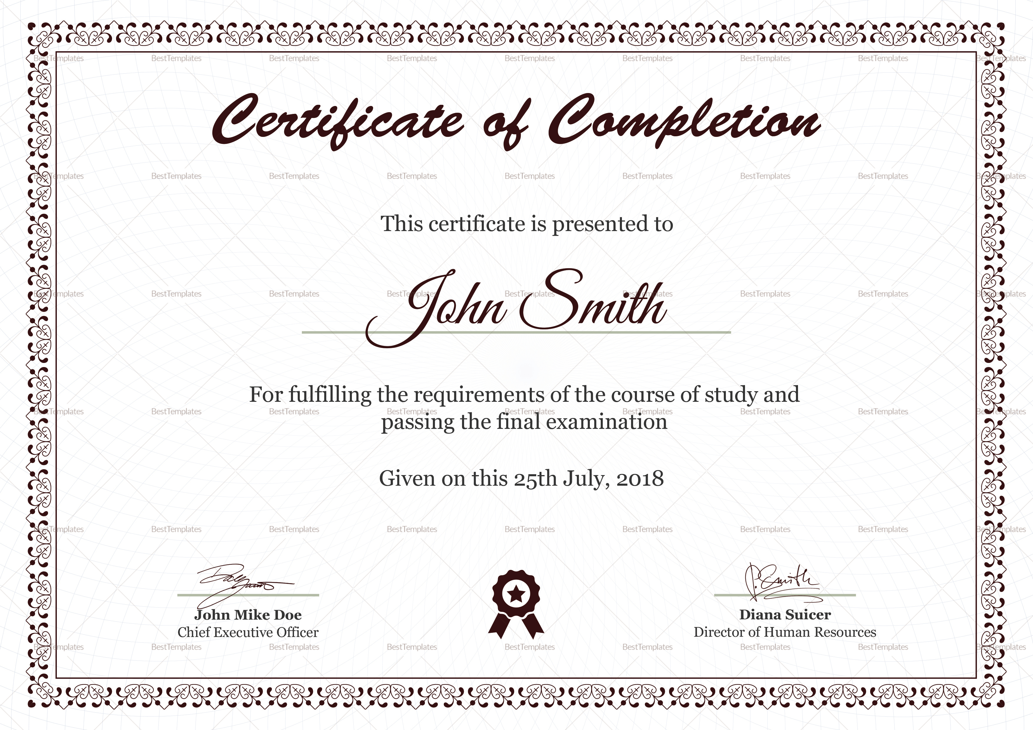 Graduation Diploma Completion Certificate Template Within Graduation Certificate Template Word