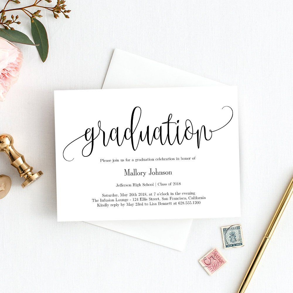 Graduation Party Invitation Template – Printable Graduation Inside Celebrate It Templates Place Cards