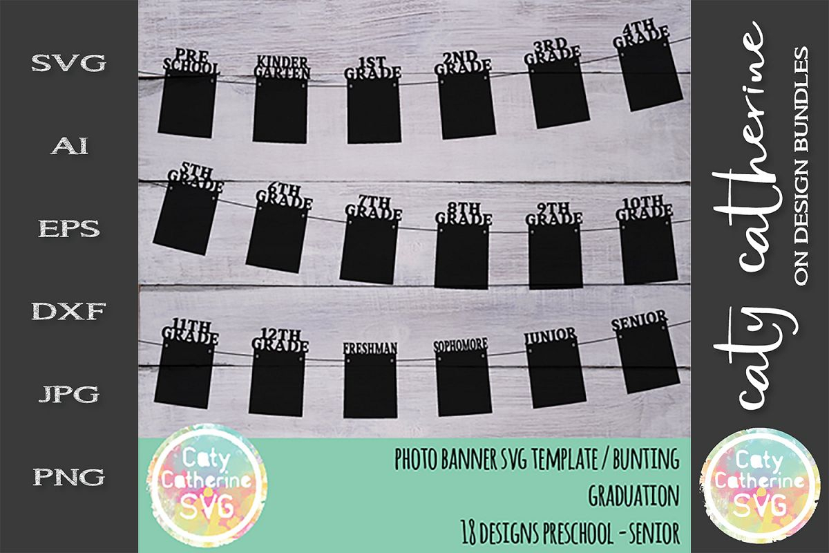 Graduation Photo Banner Bunting Svg Template With Graduation Banner Template