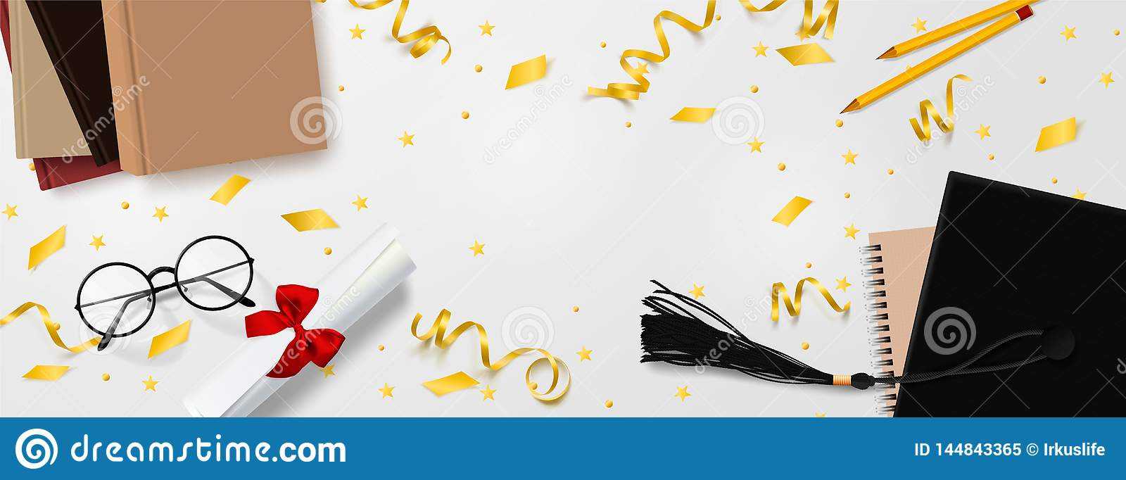 Graduation Vector Banner Template. Background Congrats With Regard To Graduation Banner Template